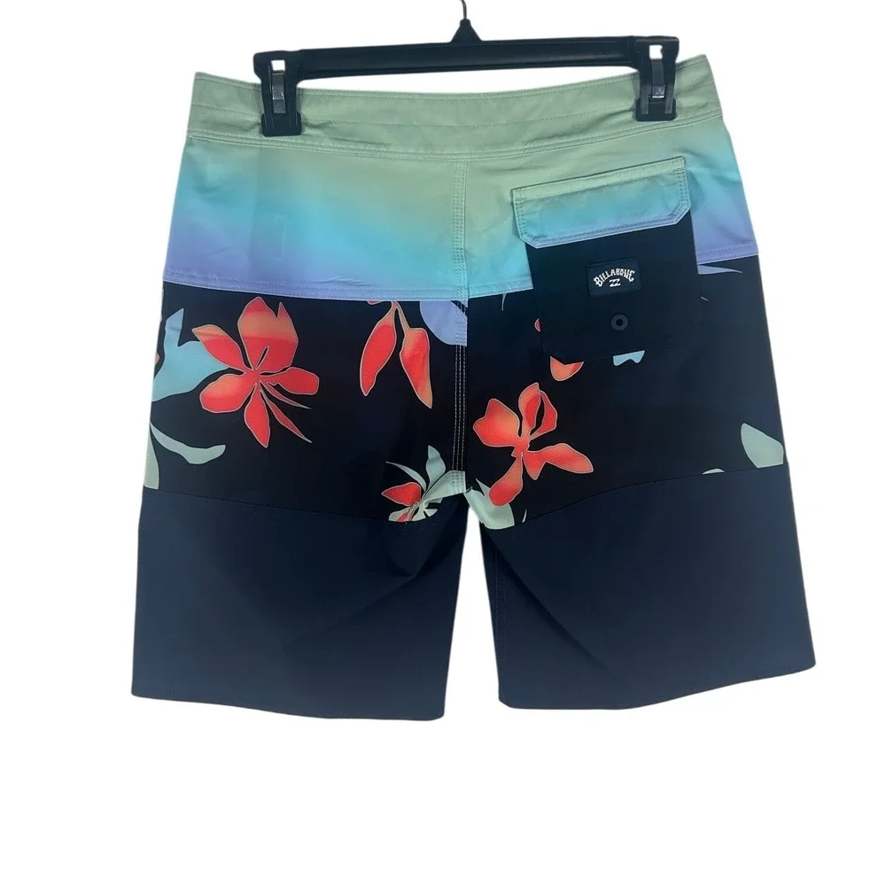 Billabong Mens Tribong Pro Upcycler Boardshorts Navy Floral Ombre Size‎ 28 NEW